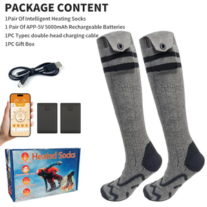 Chaussettes chauffantes contrôlées par l'application <span class=keywords><strong>Bluetooth</strong></span> Matériau imperméable Options de tailles multiples disponibles - Product Image 1