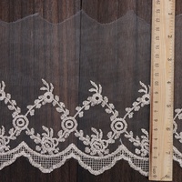 Dentelle brodée en maille faite à la main, idéale pour robes de mariée, rideaux et accessoires de canapé, garniture en dentelle dorée de 18 cm, en stock – Vente chaude