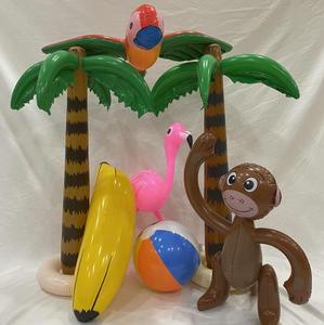 Décorations de fête amusantes pour l'été, la piscine et la plage, palmiers gonflables, flamants roses, bananes, ballons de plage, jouets de piscine en forme de perroquet - Product Image 2