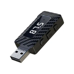 Oto aksesuarları Mini USB araç Bluetooth 5.3 FM verici Bluetooth alıcı USB otomatik kablosuz ses araç kiti ile TF mic