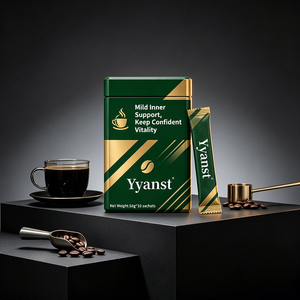 Café Instantáneo con Extracto de Plantas Naturales, 10g*10 Sobres, Caja Dorada Verde Oscuro, Bebida de Materia Prima Botánica Pura - Product Image 5
