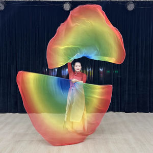 女子表演穿半圆旗长面纱竹扇折叠肚皮舞扇子过节活动庆典 - Product Image 4