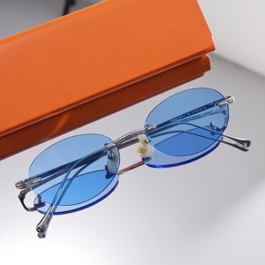 2026 Fashion Luxury Designer Rimless Titanium Oval <b>Sunglasses</b> <b>Small</b> <b>Frame</b> Sun Glasses Multi- Color Sunshades Unisex - Product Image 5