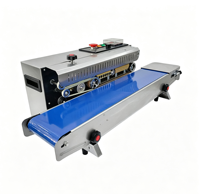 Scelleuse à bande continue électrique automatique pour sachets, machine de thermoscellage pour sacs en plastique/feuilles d'aluminium avec codage de date de péremption et comptage