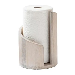 Porte-serviettes en papier de bureau en bois rond, couleur bois naturel, multicolore, antidérapant, support de rangement pour rouleaux de cuisine - Product Image 5
