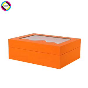 Boîte cadeau en papier rigide personnalisée avec fenêtre transparente en PVC pour l'emballage de cadeaux alimentaires - Product Image 1