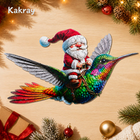 Puzzle en bois éducatif DIY personnalisé et coloré Kakray sur le thème du voyage de Noël pour les 14 ans et plus