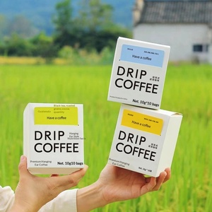 Scatola in cartone bianco stampata a colori con finestra per bevande caffè Blue Mountain Mocha Latte, confezione per caffè freddo specialty con maniglia. - Product Image 3