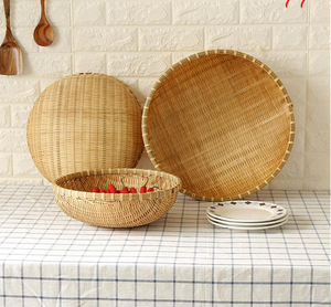 Eco-friendly tessuto a mano in materiale naturale <span class=keywords><strong>scatola</strong></span> organizzata per soggiorno cucina <span class=keywords><strong>scrivania</strong></span> <span class=keywords><strong>da</strong></span> bagno di frutta tessuto di bambù cesto di stoccaggio - Product Image 1
