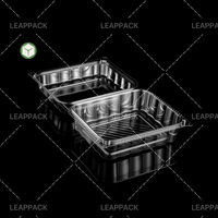 Boîtes à lunch rectangulaires jetables en plastique transparent transparent Emballages alimentaires pour restaurants-pour nouilles Sandwiches Restaurant Food