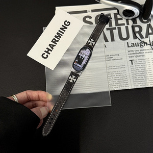 Correa de <span class=keywords><strong>Reloj</strong></span> de Mezclilla para <span class=keywords><strong>Mujer</strong></span>, Compatible con <span class=keywords><strong>Xiaomi</strong></span> Band 10, Diseño Cruzado, 8/9 NFC, Moderna y Versátil para Otoño/Invierno - Product Image 6