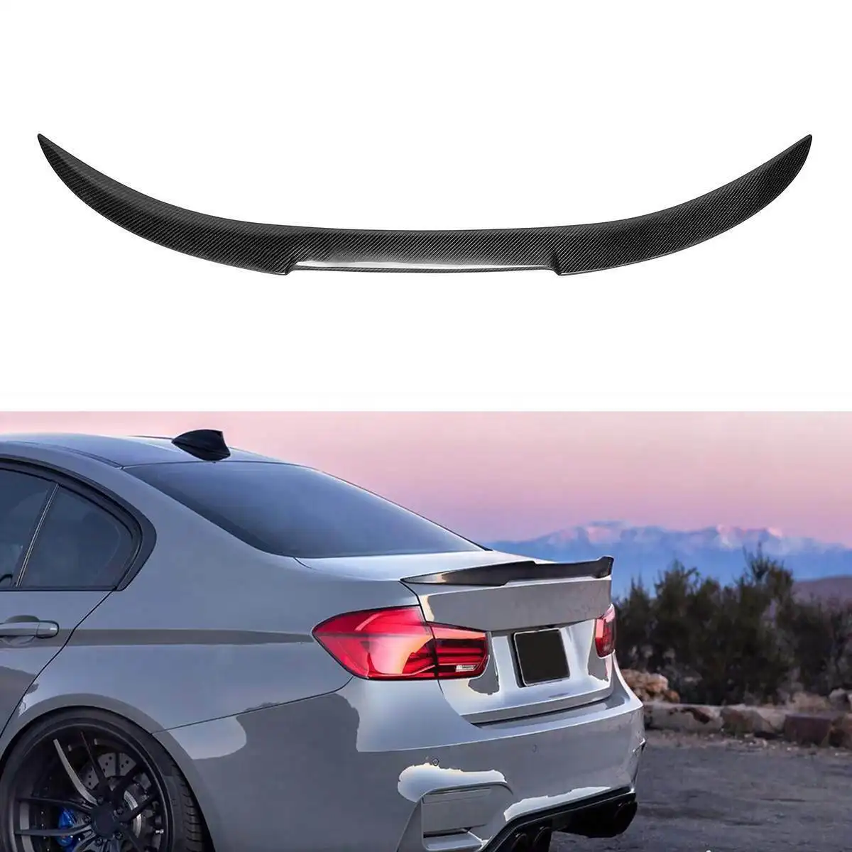Plastic ABS glossy black or carbon fiber look MP M-Performance PSM M4 style rear spoiler for BMW 3 series F30 F35 2012 2013 2014