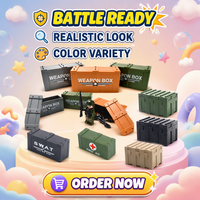 Boîte à armes militaires en blocs de construction DIY, accessoires de rangement pour équipement, pour figurines, jouets d'assemblage pour enfants