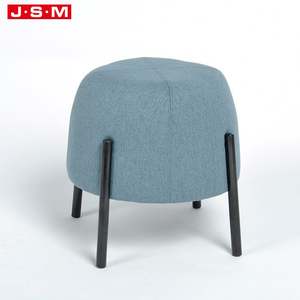 İskandinav ahşap imparatorluk salonu kadife yuvarlak sandalye tabure mobilya osmanlı oturma odası için - Product Image 1