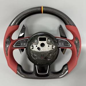 Volant 100% fibre de carbone véritable pour <span class=keywords><strong>Audi</strong></span> A3 A4 A5 B7 A6 A7 A8 Q3 Q5 Q7 S5 S4 Rs3 R8 B8 <span class=keywords><strong>TT</strong></span> TTS Volant Ohc Motors - Product Image 1