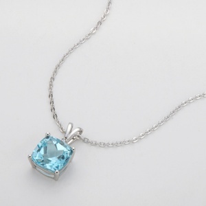 Collier pour femme en argent sterling 925 avec pendentif simple de 4,5 carats à coupe radiante, pour fiançailles, mariage, fête - Product Image 3