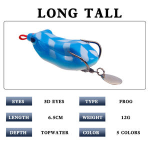 Señuelo de superficie para pesca de ranas, 65 mm, verde y negro, para bagre, aparejos de pesca, señuelo giratorio de doble anzuelo, equipo de pesca - Product Image 5