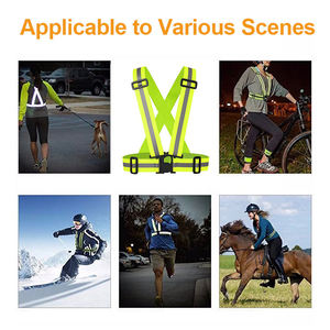 Gilets à bretelles réfléchissants haute visibilité - Sangles de sécurité réglables <span class=keywords><strong>pour</strong></span> les cyclistes et les travailleurs en extérieur - Product Image 4