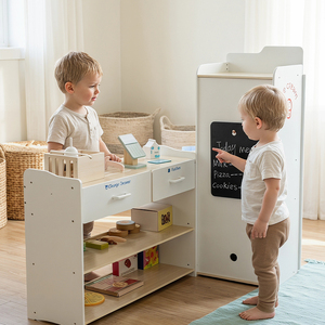 Juguetes Educativos Montessori, Múltiples Productos <span class=keywords><strong>de</strong></span> Simulación, Refrigerador Luminoso <span class=keywords><strong>de</strong></span> Madera, Juego <span class=keywords><strong>de</strong></span> Imitación <span class=keywords><strong>de</strong></span> Supermercado <span class=keywords><strong>para</strong></span> Niños - Product Image 3