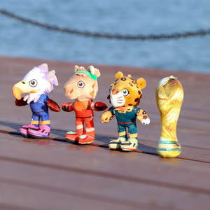 دمية قطيفة على شكل نسر أصلع وغزال على شكل كأس هرقل 2026 (الولايات المتحدة الأمريكية-المكسيك-كندا) سلسلة مفاتيح لعبة قطيفة قصيرة برتقالية بيضاء زرقاء صنع في الصين - Product Image 2