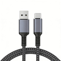 Cable USB A a USB C Trenzado, Cable Tipo C con Logotipo Personalizado de Fábrica, 1m 2m 3m, Cargador de Teléfono Móvil de Nailon, Cable Tipo C de Carga Rápida de 3A