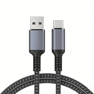 Câble USB tressé de type A vers USB C, cordon de type C, logo personnalisé en usine, 1m 2m 3m, chargeur de téléphone portable en nylon, câble de type C 3A, charge rapide - Product Image 1