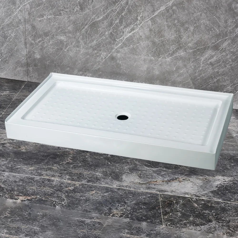 Baide einfacher rechteckiger hoher Schwellen-Duschsockel heißer Verkauf Bodenmontage anti-rutsch-Badezimmer quadratisches weißes Duschtablett