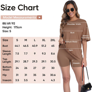 Conjunto de 2 piezas unisex de loungewear con bordado sólido, top oversize con cuello en V y shorts de ciclista, ajuste holgado, ropa de dormir de verano, elástico informal 95% - Product Image 6