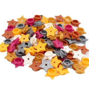 BEBRICKS Série de pièces de construction 11609 Plaque ronde 1x1 avec étoile et petit trou pour broche Blocs de construction jouet DIY MOC Créer des briques - Product Image 1
