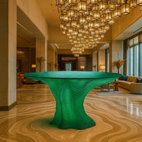 JingYue Table transparente personnalisée de luxe en résine Mobilier artisanal pour espaces commerciaux Hôtels Salons