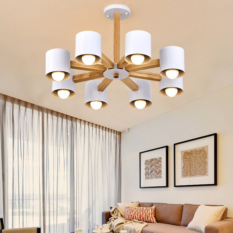 Lampada A Sospensione LED In Rovere – 36W Dimmerabile Con Telecomando, L100xP20xH150cm
