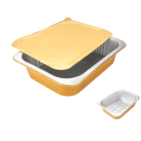 Conteneur en aluminium jetable de qualité alimentaire de 1025 ml avec couvercle, emballage alimentaire écologique pour la cuisson et les plats à emporter