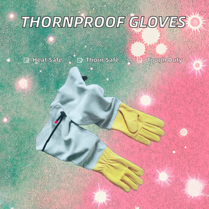 Vente en gros Gants de sécurité en cuir anti-chaleur résistants à l'épine Élagage de la peau de chèvre Poignet élastique 7 oz Gauntlet-L pour - Product Image 2