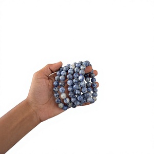 sodalite stone 10mm Beaded <b>Bracelet</b> Crystal <b>Healing</b> Gemstone Reiki Chakra Meditation Jewelry Gift From Gujarat - Product Image 1