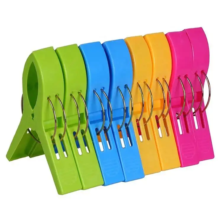 4pcs per set plastic PP Jumbo Size Beach Chair Towel Clips from wind Blowing Away Clothes Lines