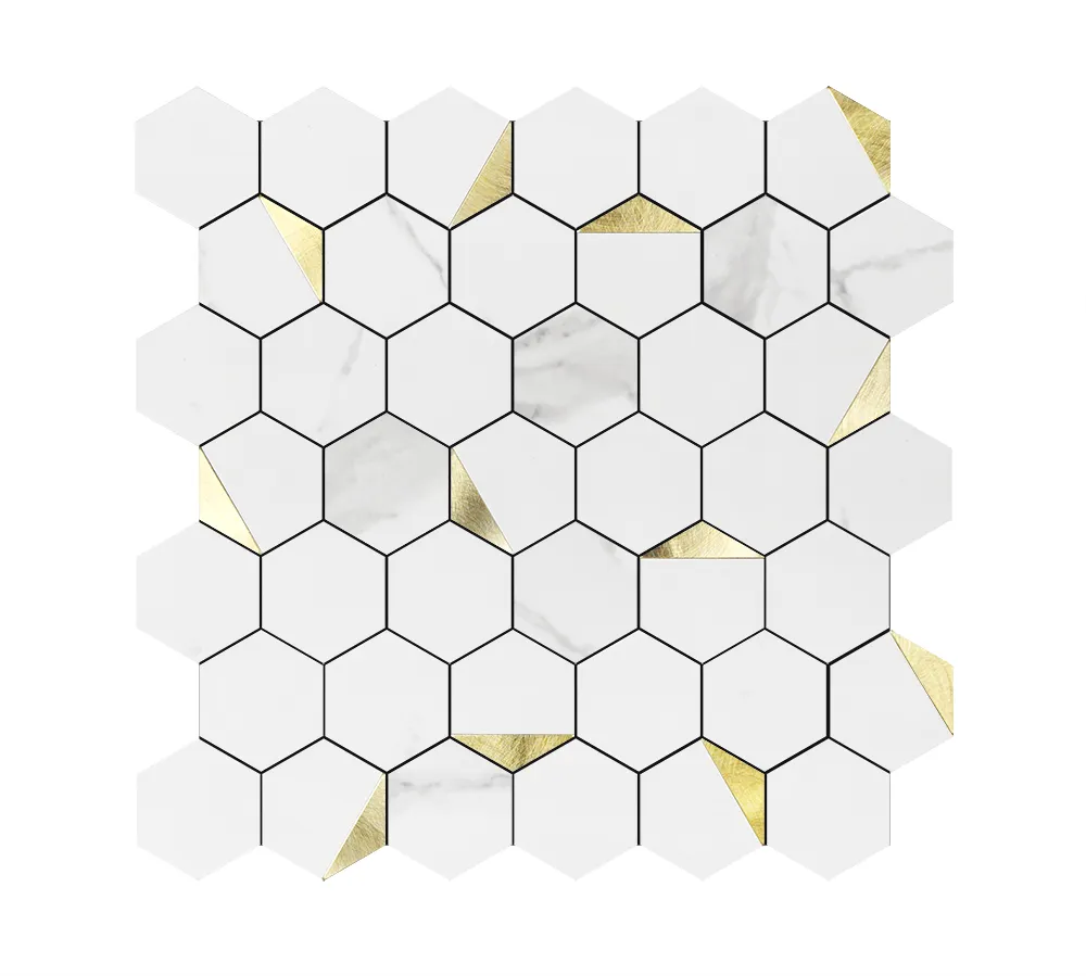 Ubin dinding, Peel dan Stick Backsplash kualitas tinggi Aluminium plastik komposit Hexagon tahan air ubin mosaik perekat diri