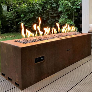 Brasero d'extérieur en acier Corten rouillé pour jardin, au propane naturel, de fabrication industrielle - Product Image 2