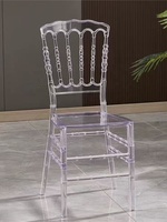Chaises en acrylique transparentes empilables de luxe pour hôtel, mariage, événements, avec coussins