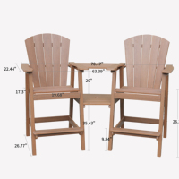 Ensemble de chaises de bar d'extérieur en HDPE, ensemble de chaises de bar de patio, ensemble de table et chaises de bar d'extérieur