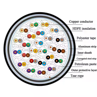 Câble téléphonique souterrain multipaire en cuivre sans oxygène HYA 5-25 paires, câble blindé Cat 3 de 200 paires, rempli de gel