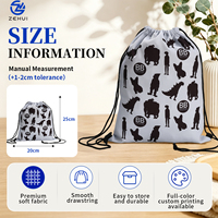 Sac à dos unisexe en polyester personnalisé de haute qualité ZEHUI avec cordon de serrage BB-01, thème anniversaire plage, pour le quotidien et les voyages