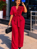 Ensemble tendance pour femmes, nouveau modèle à col en V, ensemble deux pièces cintré à la taille, pantalon à manches courtes, ensemble deux pièces uni