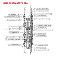 Ball Screw Assy X S2A Brother S2A X-axis Ball Screw, Ball Screw untuk Suku Cadang Mesin Bor dan Tap Center Brother