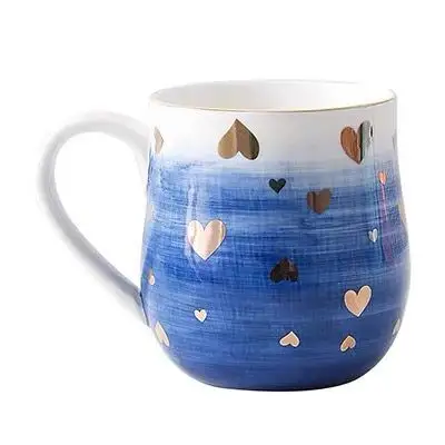 Modern ceramic mugs Printing porcelain coffee cups Elegant design Bone china mugs with handle