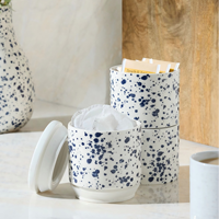 Porte-ustensiles cylindrique moderne en céramique avec finition émaillée, écologique, durable, multifonctionnel, pour cuillères et couteaux, pour la cuisine à domicile