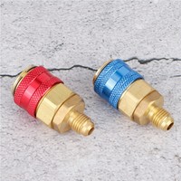 2pcs R134A High Low Pressure Straight Quick Coupler Connector Car A/C Refrigerant Adapter