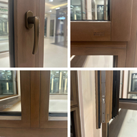 Fenêtre Huasin de style européen en bois recouvert d'aluminium, à ouverture vers l'intérieur, pour maisons passives