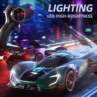 Voiture RC de drift 20KM/H avec rotation acrobatique à 360°, modèle 1:24, 4 roues motrices, télécommande 2.4GHz, véhicule de course télécommandé avec lumières et musique pour enfants