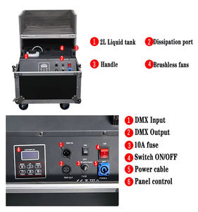 床水煙機DMX512低霧機フライトケース付き,2000W結婚式パフォーマンス - Product Image 2