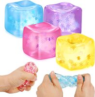Cool Mix Supergel Cube Écologique Semi-Transparent Pailleté à Remontée Lente Anti-Stress pour Cadeaux de Salon Professionnel